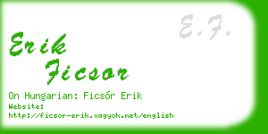 erik ficsor business card