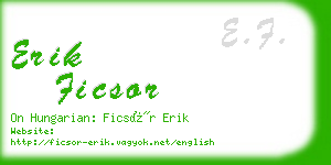 erik ficsor business card